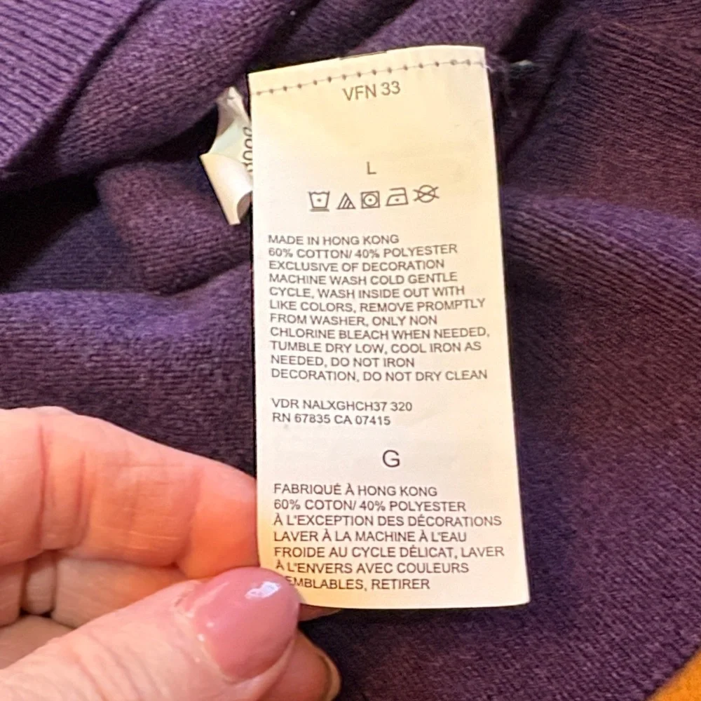 Nautica Men's V-Neck Sweater in Rich Heathered Purple, Large